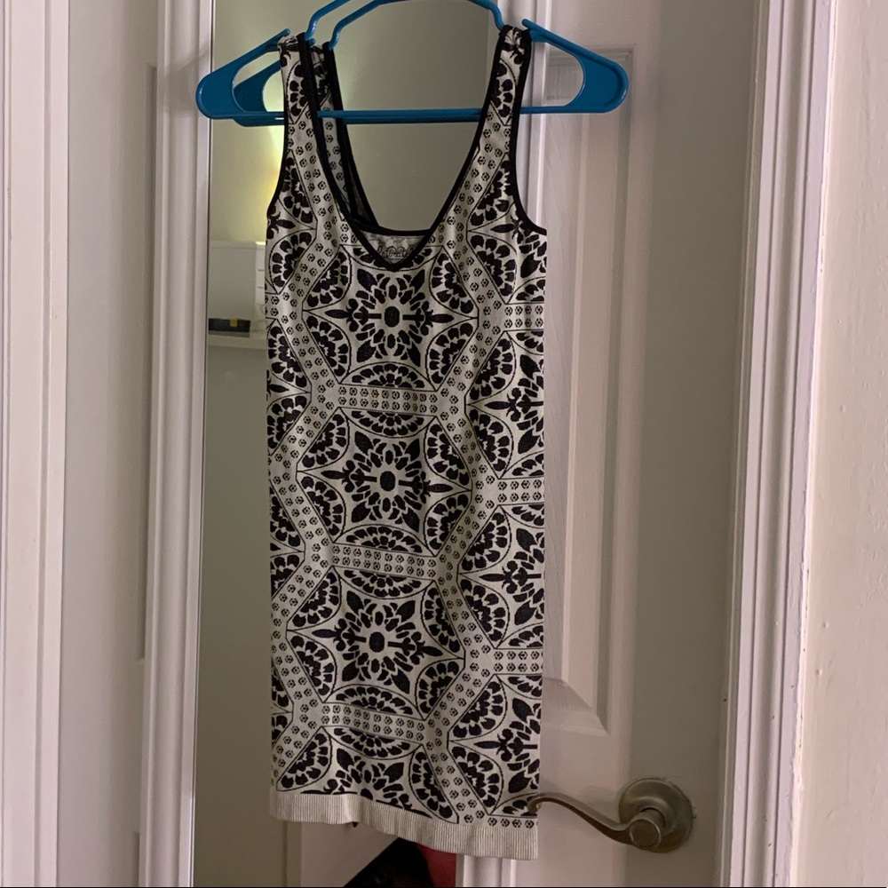 Free People Black & White Bodycon Tribal Dress